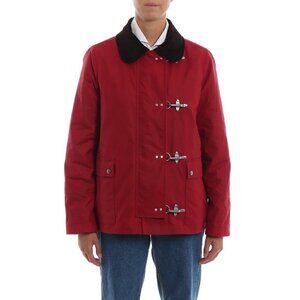 NEW FAY 4 GANCI Women's Red Iconic Jacket Coat Waxed Canvas Italy Size XS $1350